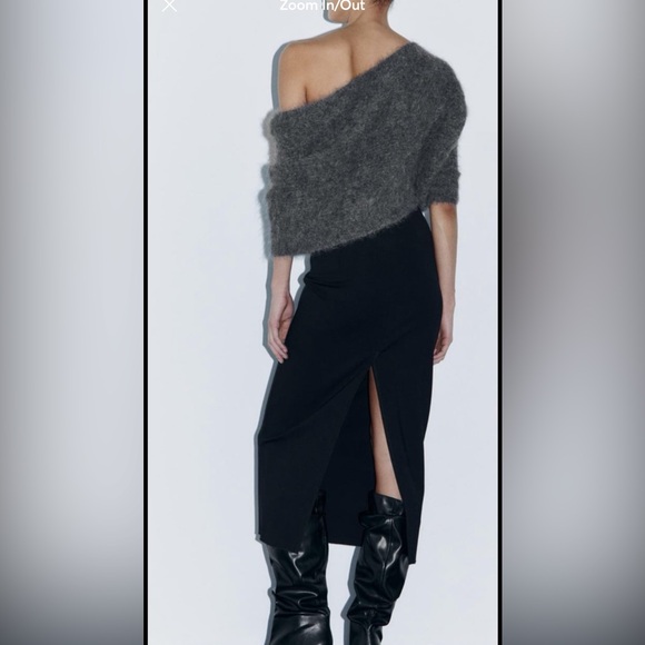 NWT Women's Zara Asymmetric Alpaca Blend Knit Bolero Size L - Picture 3 of 9